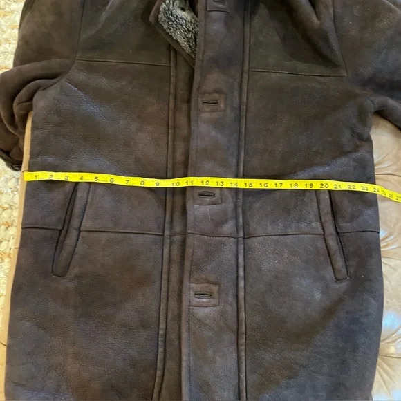 Bod & Christensen ShearlingSheepskin Leather Brown Jacket Men'sLarge Rancher